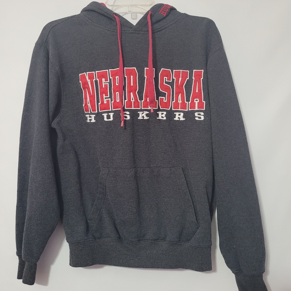 Nebraska Cornhuskers Huskers Women’s Hoodie Gray Red Size Small NCAA